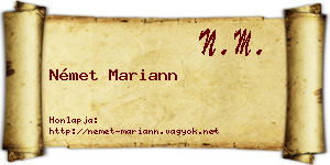 Német Mariann névjegykártya