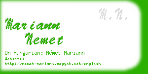 mariann nemet business card